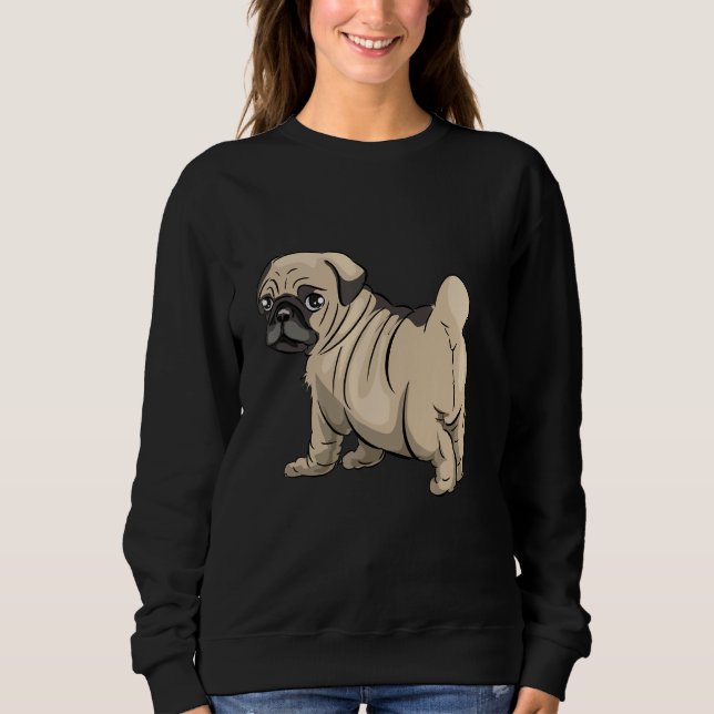 Sweatshirt Carlin chiot animal de compagnie mignonne (Devant)
