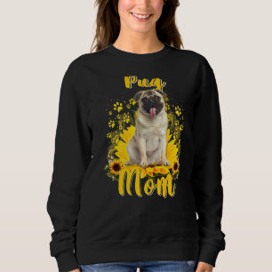 Sweatshirt Carlin de tournesol pour femmes Maman Chien Mère