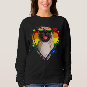 Sweatshirt Carlin mignon Rainbow Heart Gay pride Lgbt Chien
