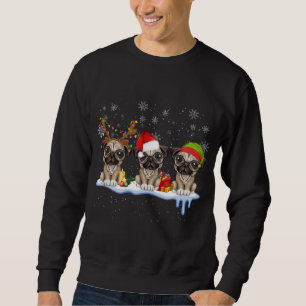 Sweatshirt Carlin Noël chapeau de Noël, Carlins amusants, Noë