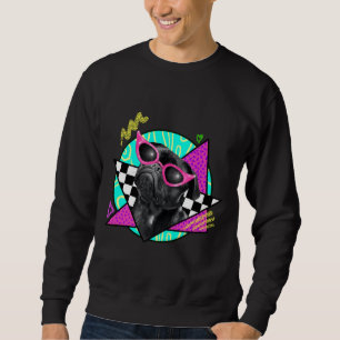 Sweatshirt Carlin noir portant lunettes de soleil roses T-shi