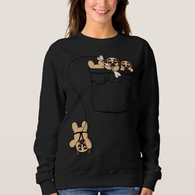 Sweatshirt Carlins de poche mignons T-shirt classique 722 (Devant)