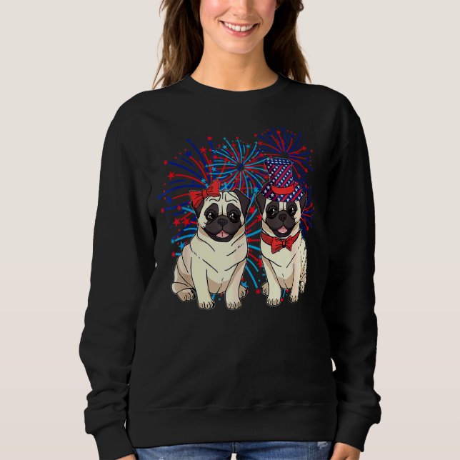 Sweatshirt Carlins mignons Rouge Blanc Bleu Avec Feu Patrioti (Devant)