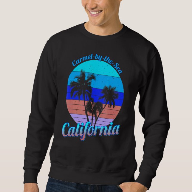 Sweatshirt Carmel By The Sea California Retro Palm Trees Beac (Devant)