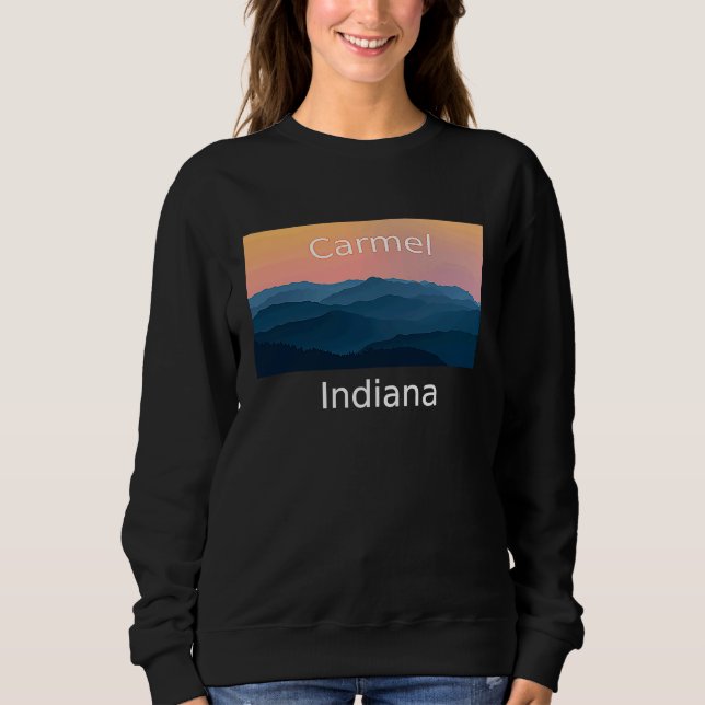 Sweatshirt Carmel Indiana Mountain sunset hometown (Devant)