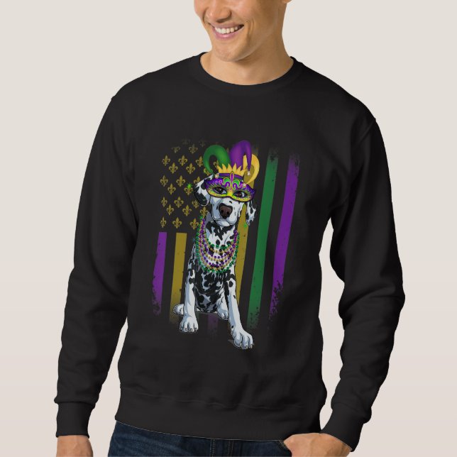 Sweatshirt Carnaval de Mardi Gras Chien Dalmatien Bouffon Ani (Devant)
