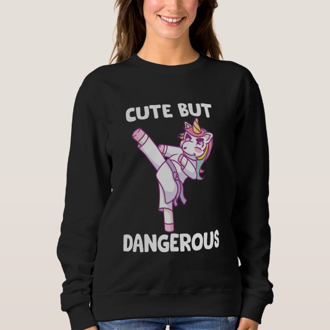 Sweatshirt Carnet mais dangereux Unicorn Karate (Devant)