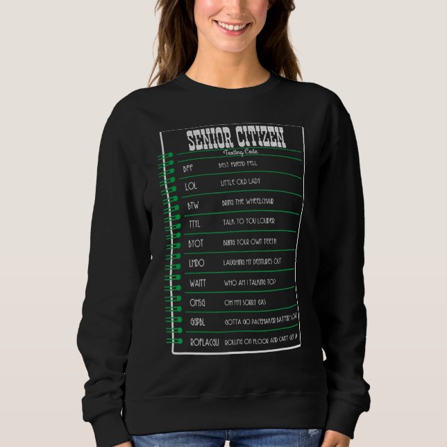 Sweatshirt Carnet seniors Code de textos Personnes âgées (Devant)