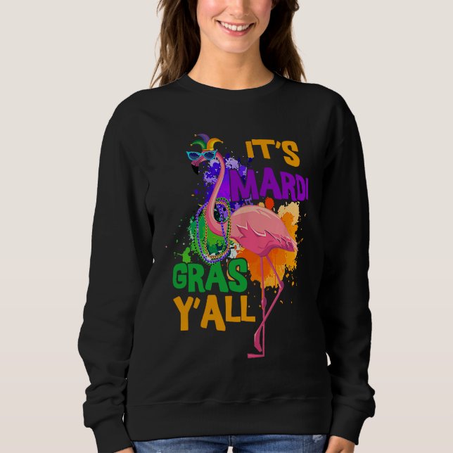 Sweatshirt Carnival Party  Idea Flamingo Mardi Gras  1 (Devant)