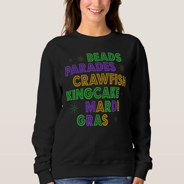 Sweatshirt Carnival Perles Parades Crawfish Kingcake Mardi Gr (Devant)