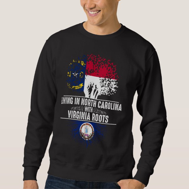 Sweatshirt Caroline du Nord Accueil Virginia Roots State Tree (Devant)