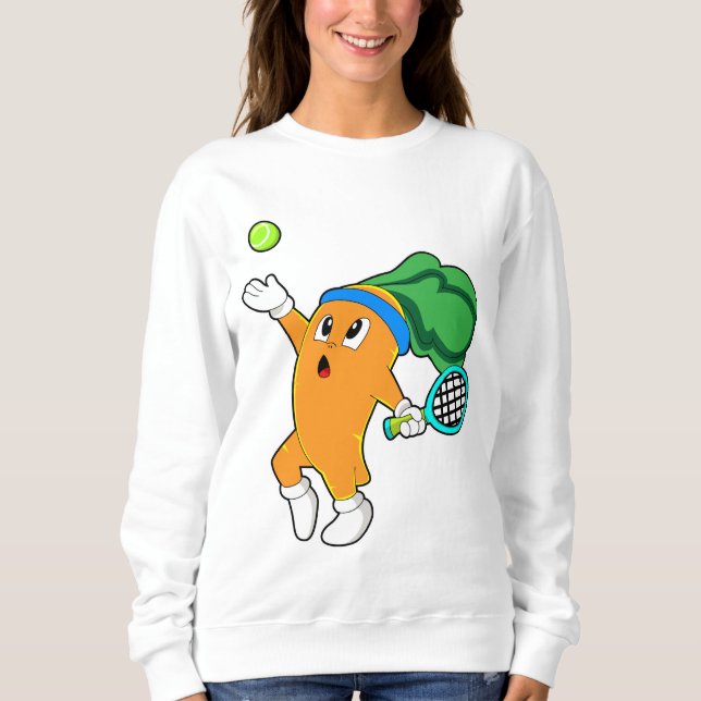 Sweatshirt Carotte au tennis avec raquette de tennis (Devant)