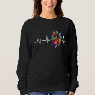 Sweatshirt Carpe japonaise Koi poisson battement de coeur Koi