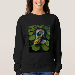 Sweatshirt Carpe Koï japonaise étang nénuphar poisson