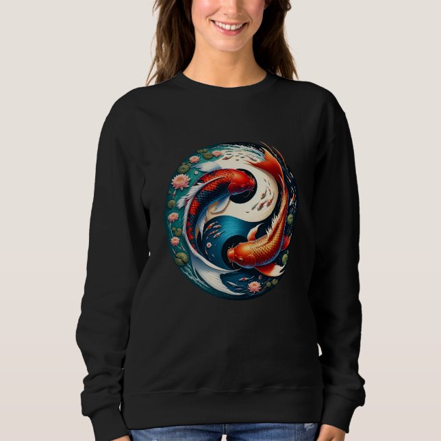 Sweatshirt Carpe Koï Japonaise Yin Yang (Devant)