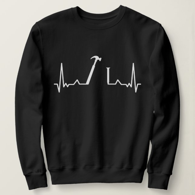 Sweatshirt Carpenter Heartbeat Menuiserie (Design devant)