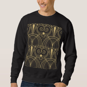 Sweatshirt Carreaux géométriques Art Déco Luxe.