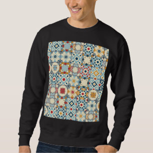 Sweatshirt Carrelage marocain, motif sans couture colorée.
