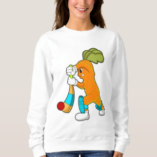 Sweatshirt Carrot at cricket with cricket bat