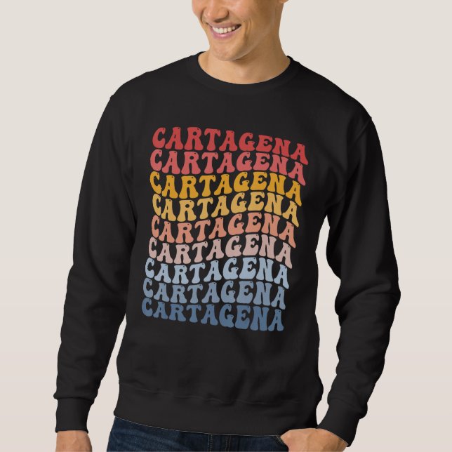 Sweatshirt Cartagena City Groovy Retro (Devant)