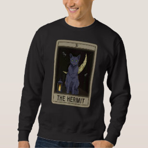 Sweatshirt Carte Arcana Tarot Hermit Cat Mystical Wiccan