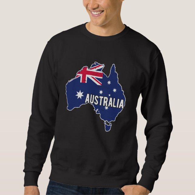 Sweatshirt Carte Australie avec drapeau Australie (Devant)