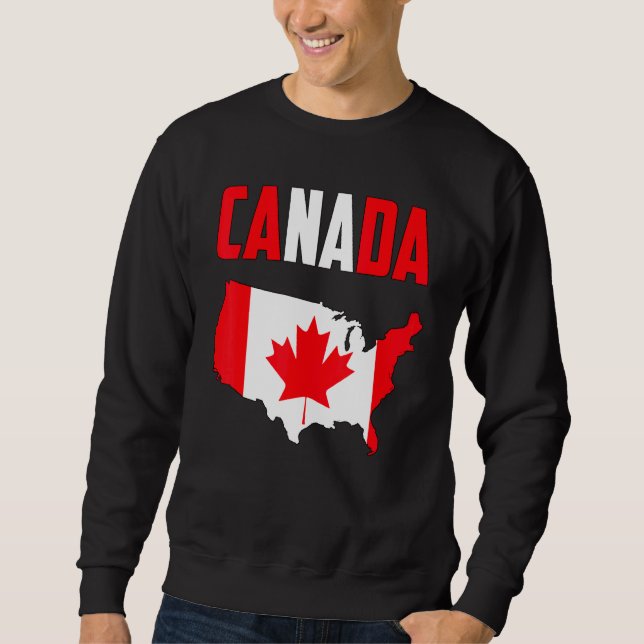 Sweatshirt Carte Canada-Amérique Graphique de feuille d'érabl (Devant)