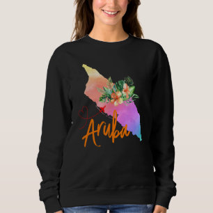 Sweatshirt Carte d'Aruba vacances familiales pour filles voya