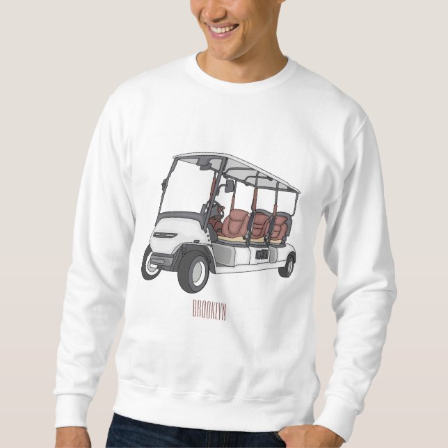 Sweatshirt Carte de golf / dessin animé en voiturette de golf (Devant)