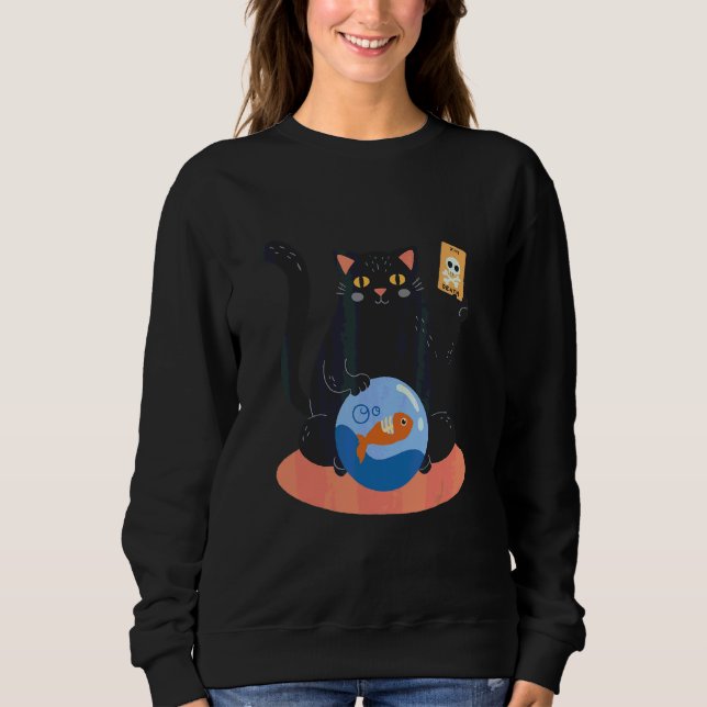 Sweatshirt Carte de la Mort de Poisson Tueur de Chat Gras (Devant)