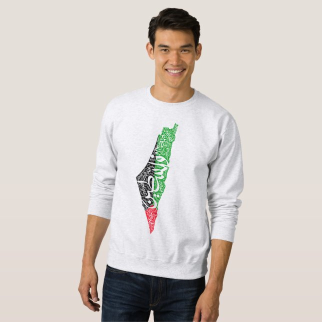Sweatshirt Carte de la Palestine libre et drapeau du Canada ( (Devant entier)