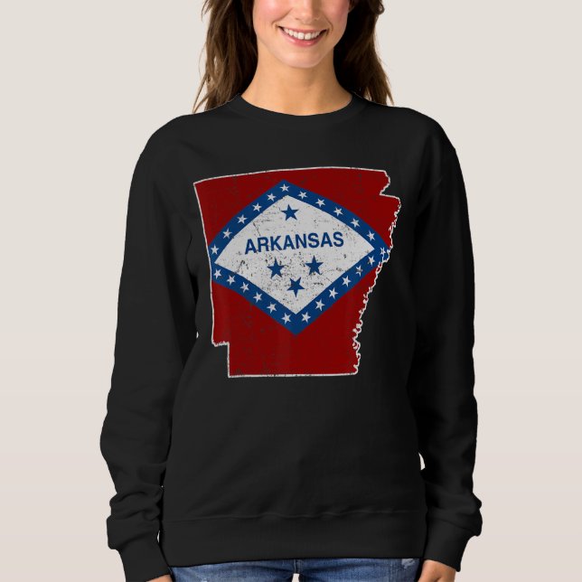 Sweatshirt Carte de l'état de l'Amérique triste Arkansa (Devant)