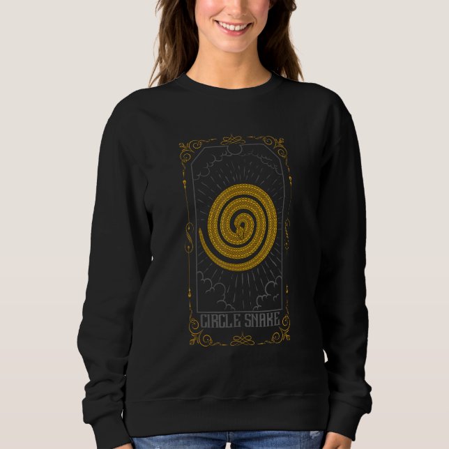 Sweatshirt Carte de tarot du serpent en cercle Lecture de la  (Devant)