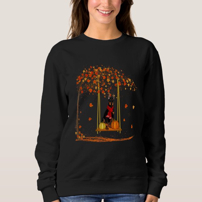 Sweatshirt Carte de Thanksgiving Doberman d'automne Épice de  (Devant)