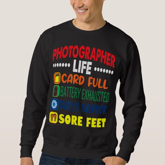 Sweatshirt Carte de vie photographe Full Dirty Sensor Sore Pi (Devant)