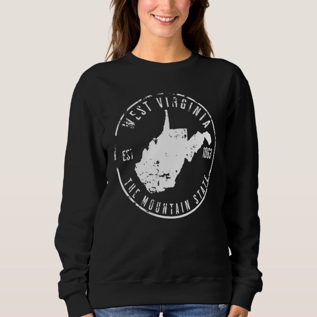 Sweatshirt Carte de Virginie occidentale (Devant)