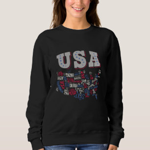 Sweatshirt Carte des États-Unis d'Amérique