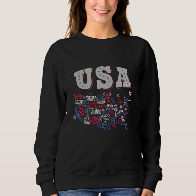 Sweatshirt Carte des États-Unis d'Amérique (Devant)