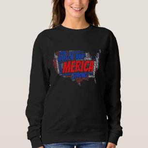 Sweatshirt Carte des États-Unis d'Amérique 4 juillet Patrioti