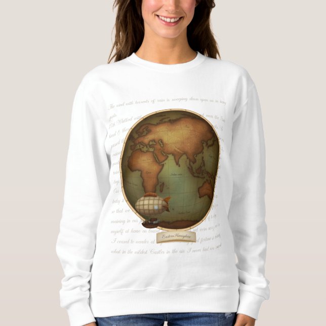 Sweatshirt Carte des hémisphères Est et Ouest 2 côtés (Devant)