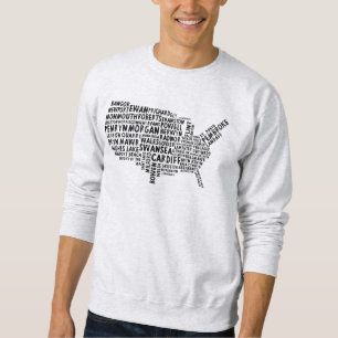Sweatshirt Carte des noms des lieux gallois américains