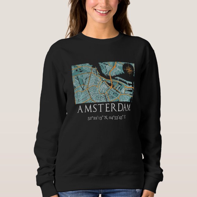 Sweatshirt Carte des rues d'Amsterdam (Devant)