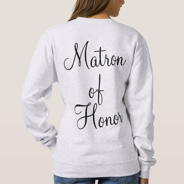 Sweatshirt Carte d'honneur de la femme de ménage d'honneur (Dos)
