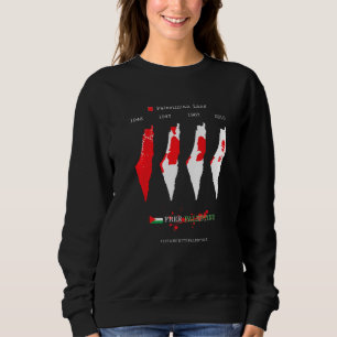 Sweatshirt Carte du drapeau de la Palestine libre Gaza Je sui