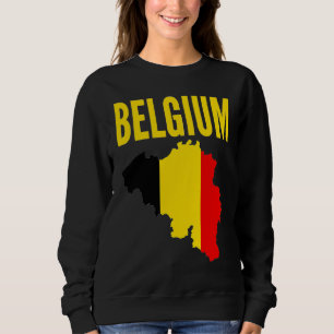 Sweatshirt Carte du drapeau du pays belge Belgique