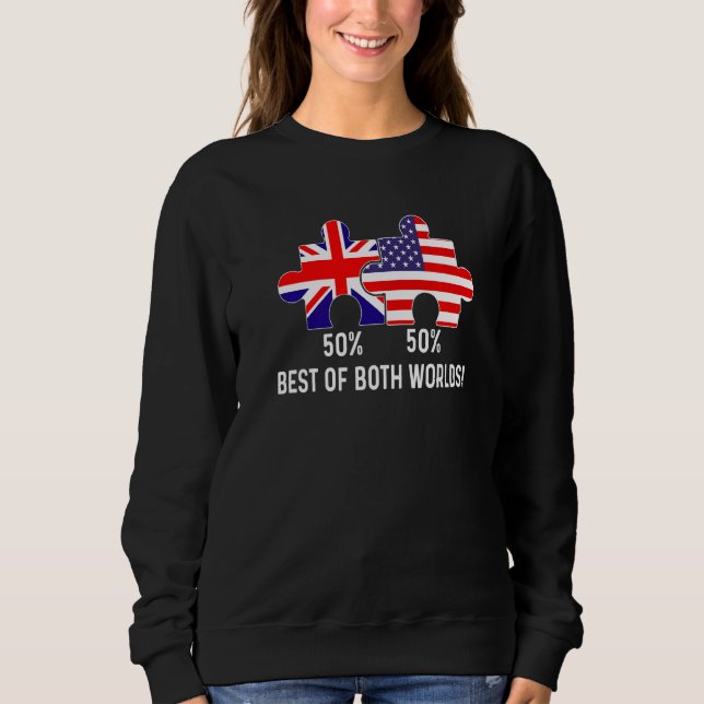 Sweatshirt Carte du drapeau semi-américain demi-britannique c (Devant)