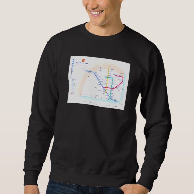 Sweatshirt Carte du métro de Lisbonne Portugal T (Devant)