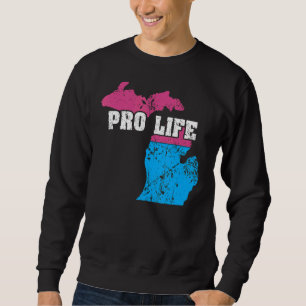 Sweatshirt Carte du terrain Us État Michigan Aborde drapeau C