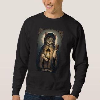 Sweatshirt Carte graphique Hermit Cat Tarot Card pour Amoureu