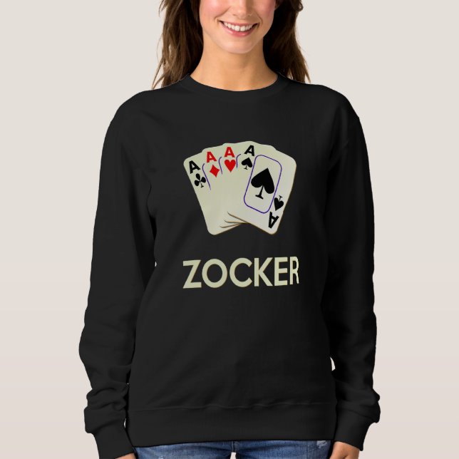 Sweatshirt Carte Jeu de mesure Carte 4 As Gamer Poker Carniv (Devant)